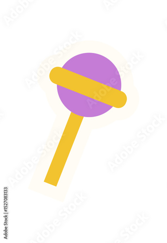 Brutalist abstract shape sticker. Playful geometric icon with bold modern elements. Unique visual style, brutalism concept, suitable for various creative applications and contemporary design.