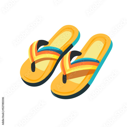 2D flat Flip-flops illustration vector, isolated on a white background.