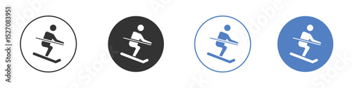 Skiing icon vector. Logo Template illustration design