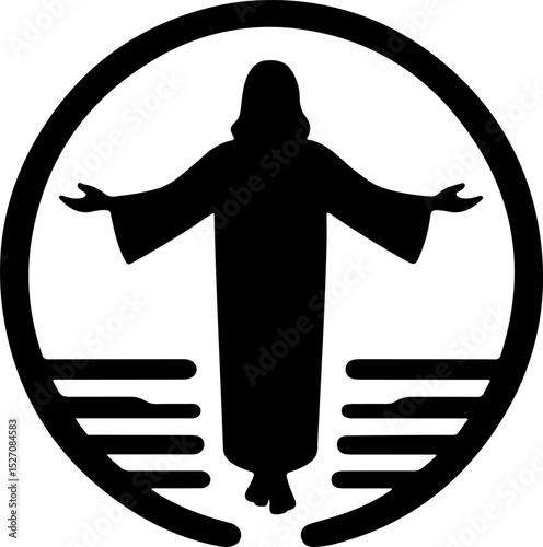 sketch vector illustration silhouette design icon logo symbol classic vintage savior embrace to save people