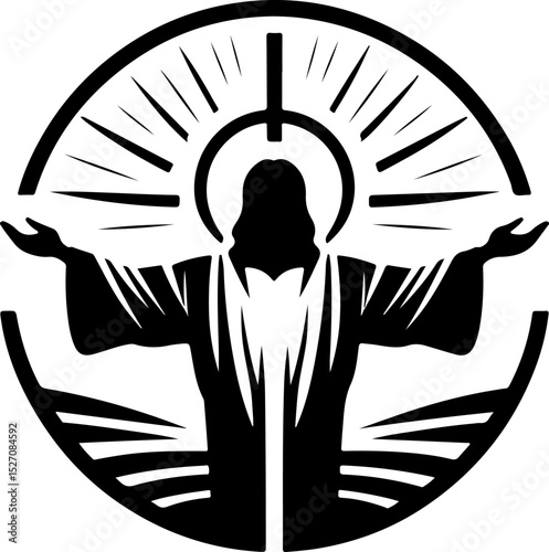 sketch vector illustration silhouette design icon logo symbol classic vintage savior embrace to save people