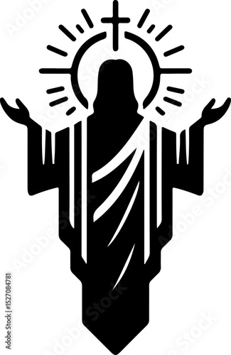 sketch vector illustration silhouette design icon logo symbol classic vintage savior embrace to save people