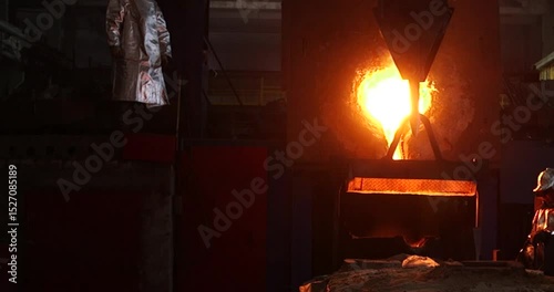 Steelmaking workshop. Production of steel products in a metallurgical plant.