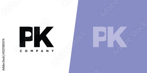 Letter P and K, PK logo design template. Minimal monogram initial based logotype.