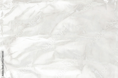 Transparant wrinkled plastic, white plastic or polyethylene bag texture, macro,no background