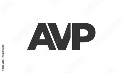 AVP logo design template with strong and modern bold text. Initial based vector logotype featuring simple and minimal typography. Trendy company identity.