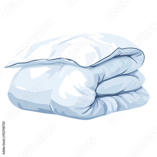2D flat vector illustration of Duvet, isolated on a white background.