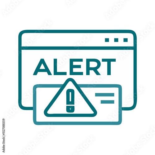 Alert icon displayed on notification popup window  