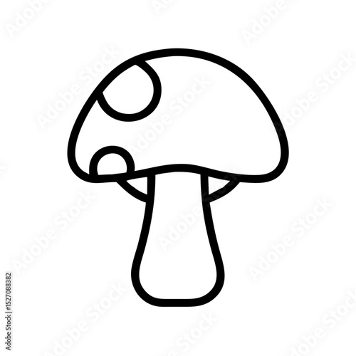 Simple outline illustration of a mushroom on a white background  