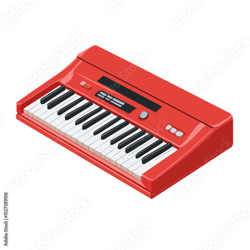 Digital Piano 2D flat vector illustration, isolated on a white background.