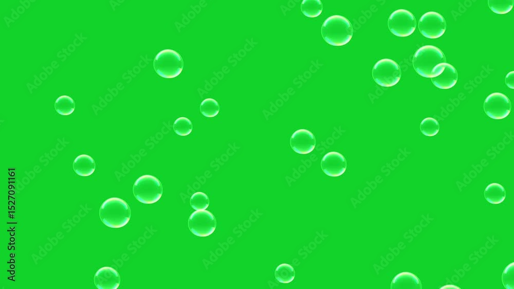 Bubbles Floating Up on Green Screen Background Chroma Key Effect for ...