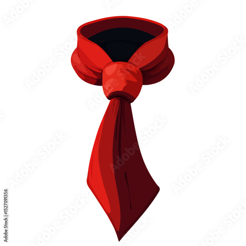 2D flat Cravat vector illustration, isolated on a white background.