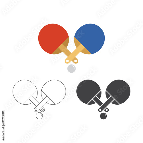 Ping Pong Icon Set Vector Design. 