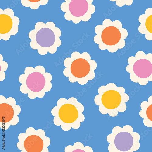 Colorful Daisy Pattern Summer Floral Background