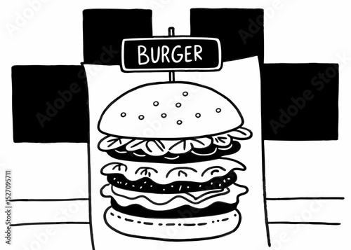 burger doodle
