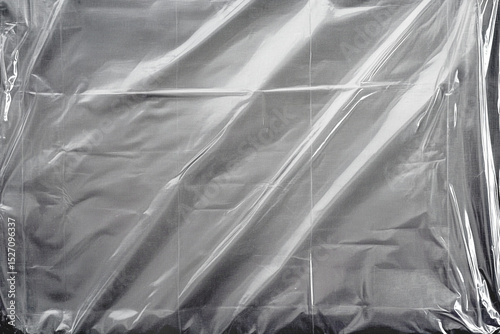 Transparant wrinkled plastic, white plastic or polyethylene bag texture, macro,no background
