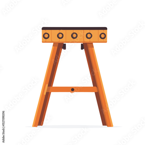 CajonDrum Stand illustration vector 2D flat, isolated on a white background.
