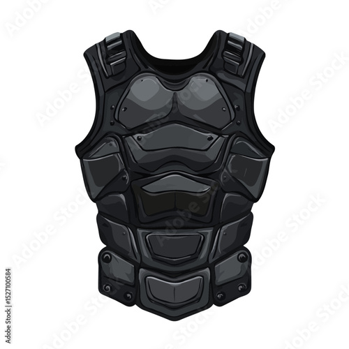 2D flat vector illustration of Body Protector, isolated on a white background.