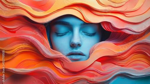 Surreal Cut Out Collage Art Combining Young Trendy Person With Vibrant Graphical Elements Concept Poster Design for Contemporary Lifestyle Theme