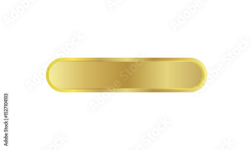 Realistic glossy golden award ribbon isolated transparent background. Luxury gold banner template, empty blank ribbon label decoration design elements