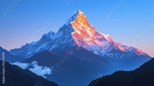 Majestic Sunrise over Machhapuchhre (Fishtail) Mountain in Nepal