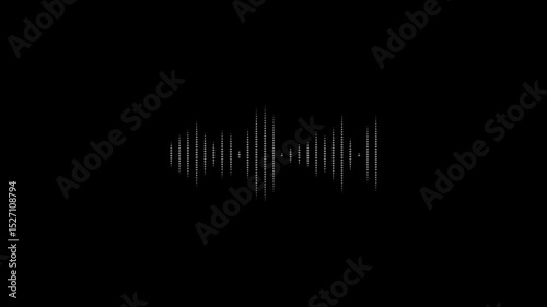 music sound wave or audio waveform on a black background. Audio spectrum sound wave effect waveform animation.White audio waveform spectrum animation, 4k