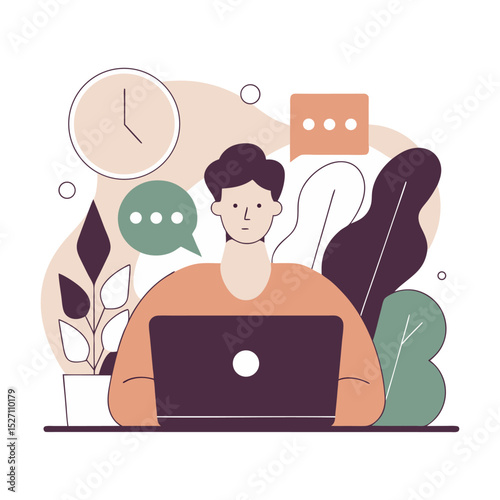  Man Working on Laptop
