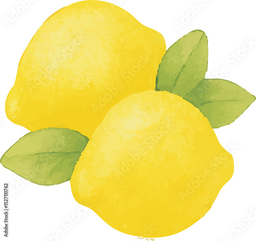 Watercolor Lemon Illustration – Hand Painted Citrus Fruit Clipart on White Background | Generative AI