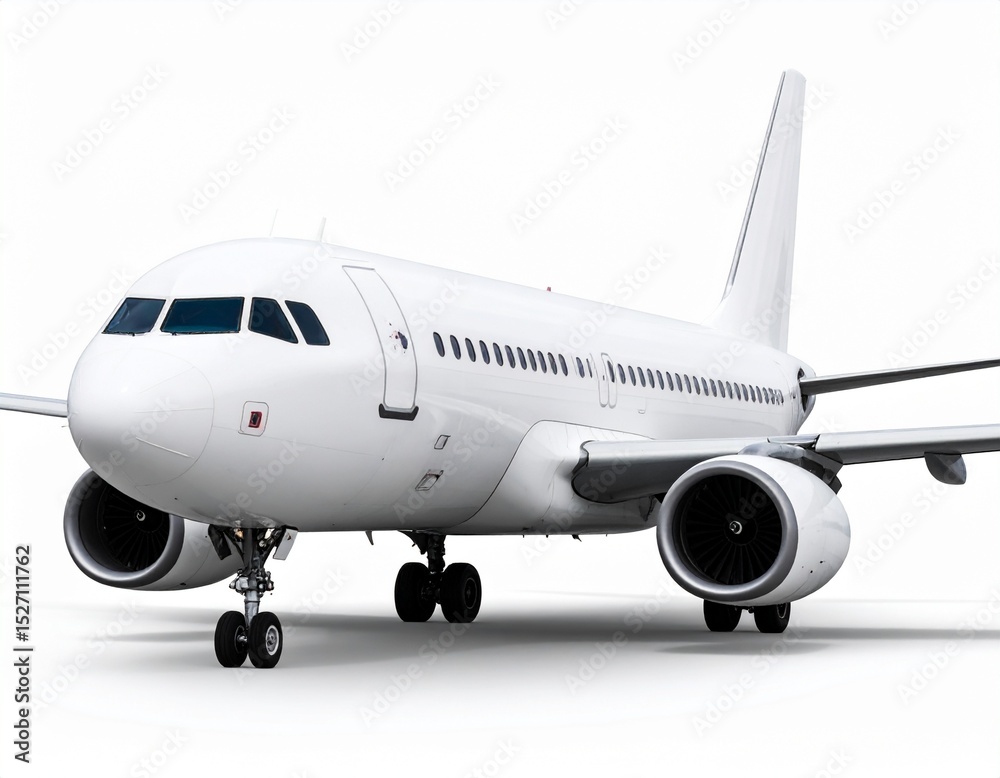 Fototapeta premium Passenger Airplane white bagrund