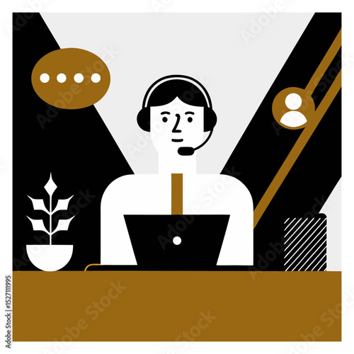  Customer Service Representative with Headset