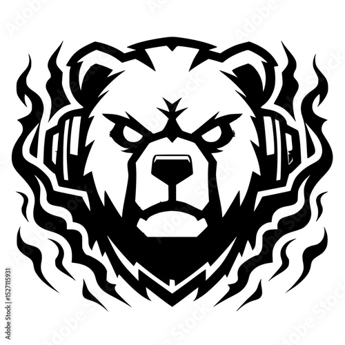 Hype bear face silhouette