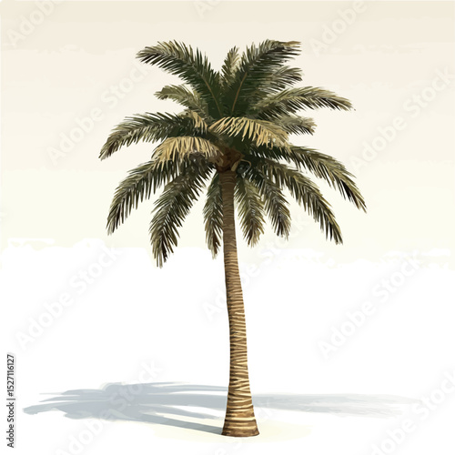 2D flat vector illustration of A Palm Tree, isolated on a white background.