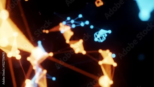 4K video of abstract fire and flames geometry shapes background