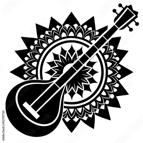 Sitar mandala indian classical music art