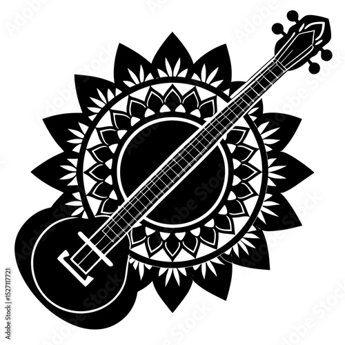Mandolin with ornate mandala design