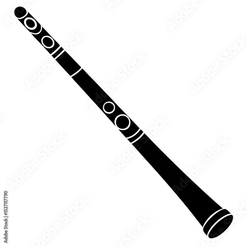 Black and white illustration of a duduk