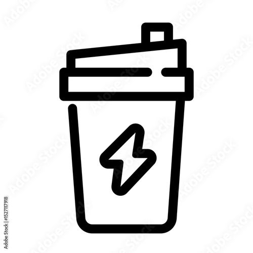 protein shake icon plastic cup energy symbol fitness nutrition workout