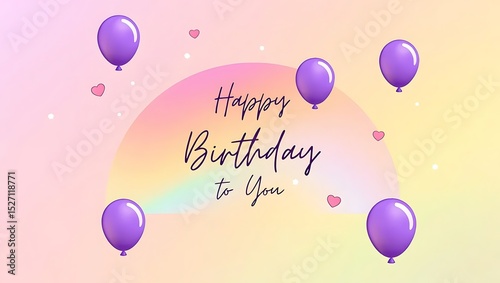 Happy Birthday Pastel Balloons A Colorful Celebration Design
