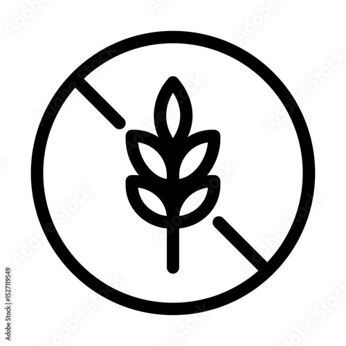 gluten free symbol icon crossed cereal circle food safety dietary