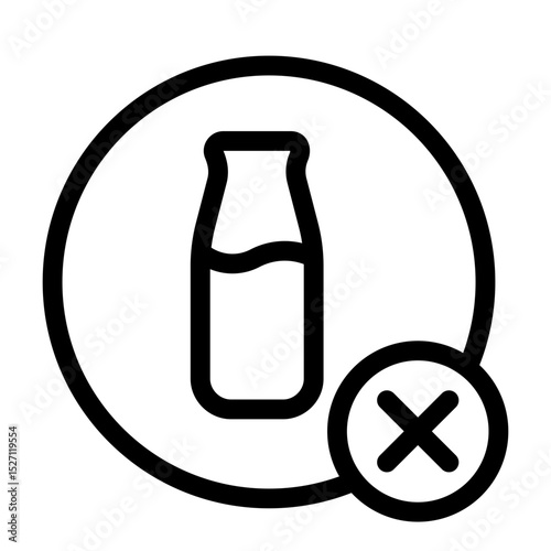 lactose free icon milk crossed circle dairy alternative