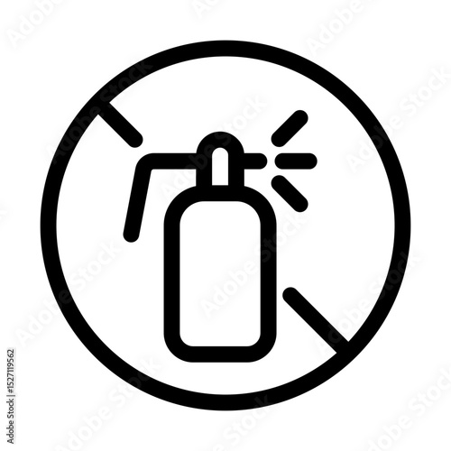 no pesticides icon with crossed spray bottle symbol