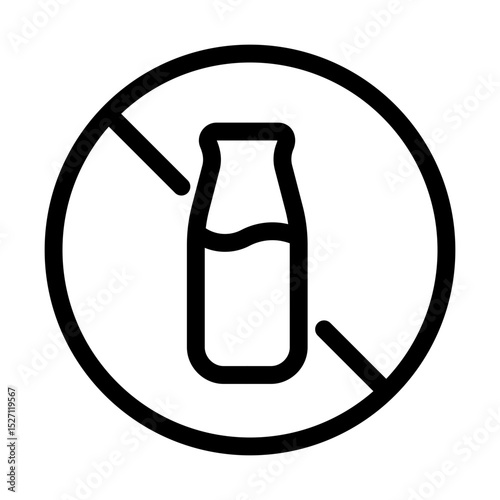 lactose free icon with crossed milk carton symbol