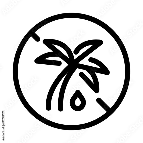 palm oil free icon with crossed circle symbol