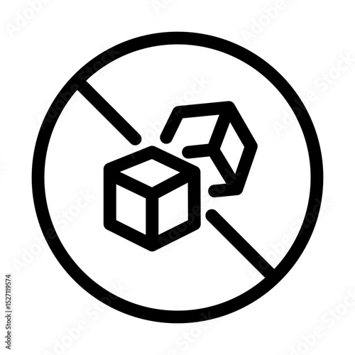 sugar free nutrition product icon with crossed circle