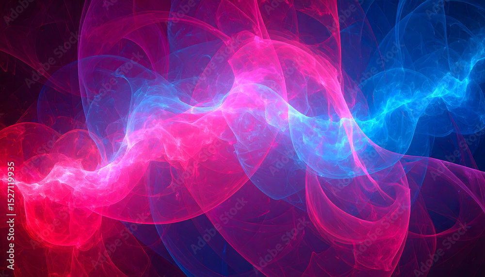 Fototapeta premium Abstract Swirling Nebula Pink and Blue Cosmic Energy