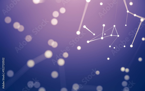 Fototapeta Naklejka Na Ścianę i Meble -  Abstract background. Molecules technology with polygonal shapes, connecting dots and lines. Connection structure. Big data visualization.