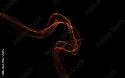 Dark abstract background with a glowing abstract waves