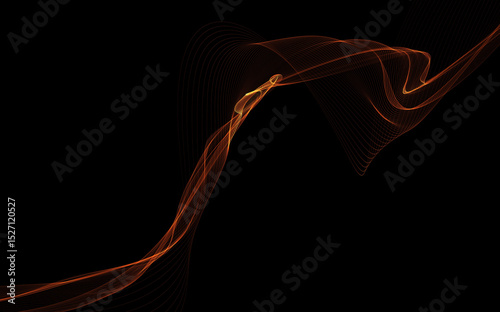 Dark abstract background with a glowing abstract waves