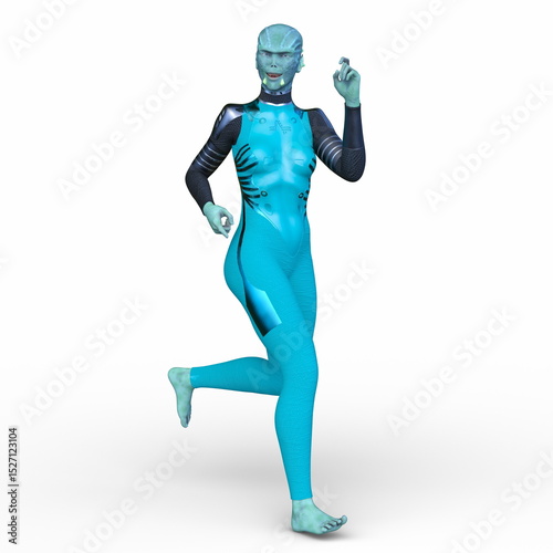 女性エイリアン　3DCGレンダリング