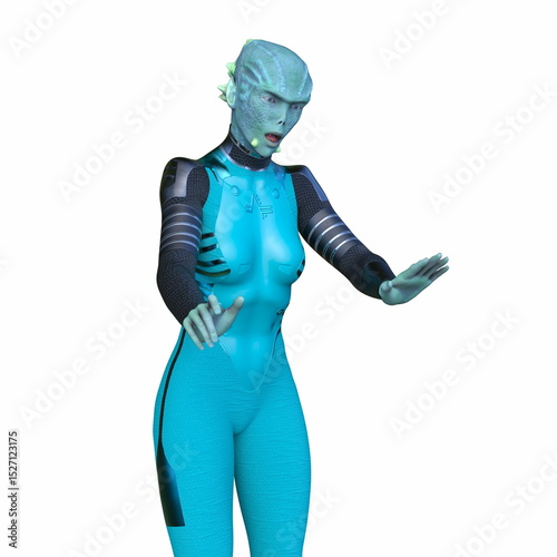 女性エイリアン　3DCGレンダリング